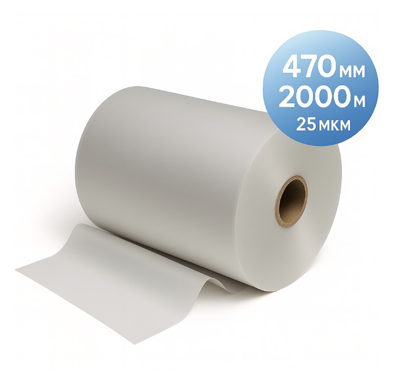 Плівка рулонна TOSHEN, 470 мм, 2000 м, 25 мкм, матова (000013504)